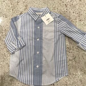 NWT Janie and Jack x Rachel Zoe Boys Blue Striped Button Down Shirt
